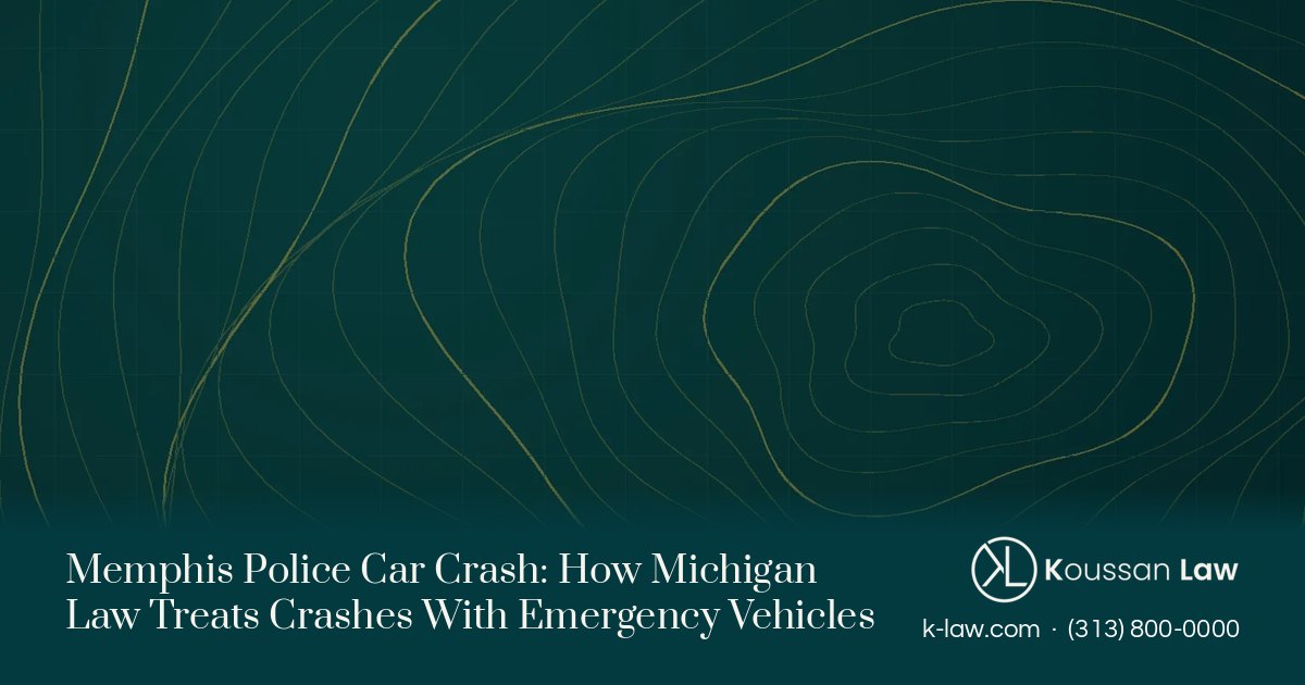 Memphis Police Car Crash: How Michigan Law Treats Crashes With Emergency Vehicles