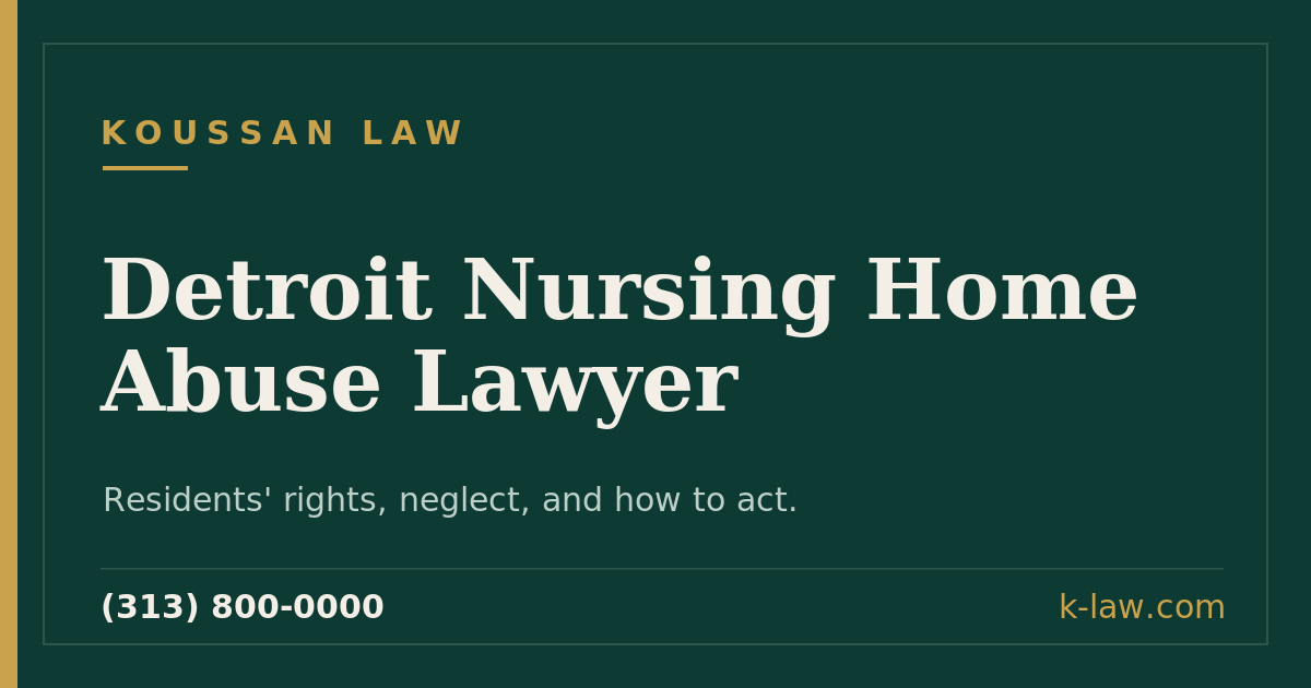 Detroit Nursing Home Abuse Lawyer: Residents' Rights, the Negligence-Versus-Malpractice Divide, and How These Cases Are Built